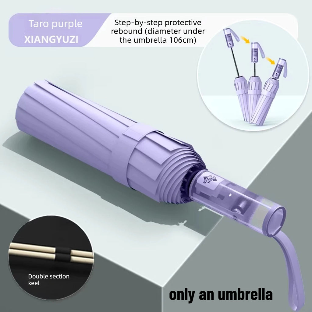 Wind Resistant Automatic Umbrella Foldable Sun Rain Accessory Thickened Durable Design Portable UV Blocking Parasol Oasis Select 72 bone purple 12K iron