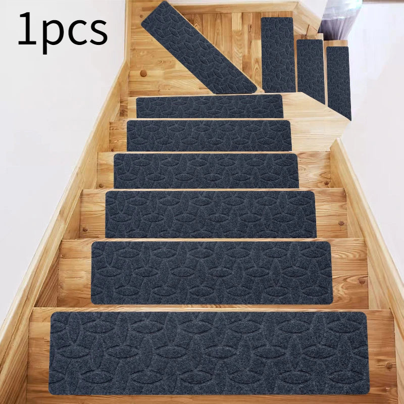 1pcs Stair mat step mat floor mat glue-free self-adhesive tpr non-slip mat brushed embossed repeated use Oasis Select 76x20.3cm 1pcs Leaf style 1pcs 2