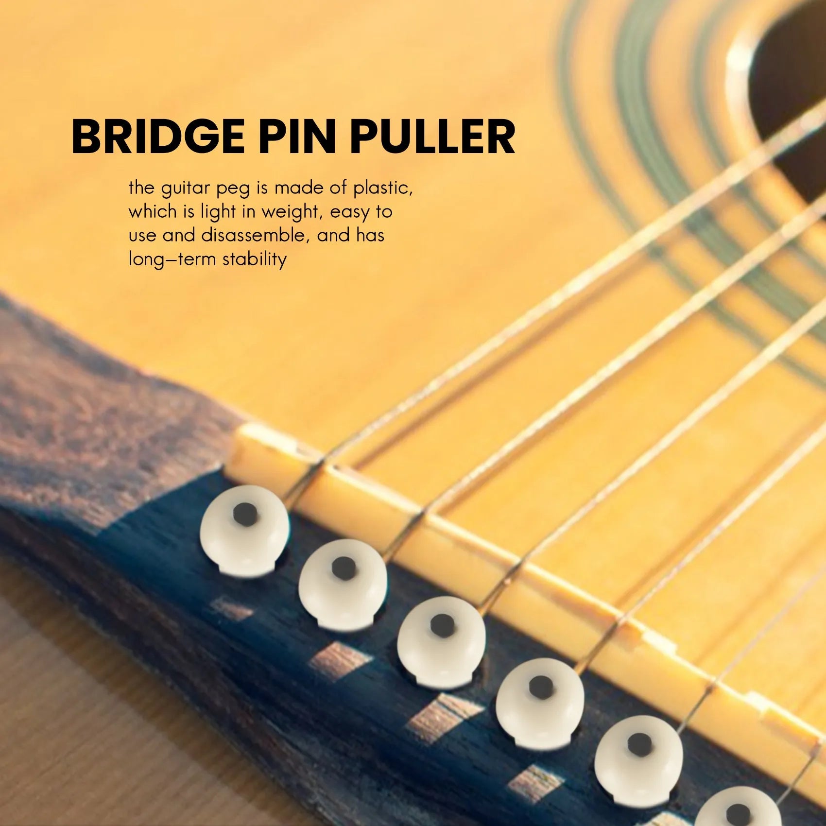 36 Pieces Acoustic Guitar Bridge Pins Pegs in White and Black with 1 Piece Bridge Pin Puller Remover in Guitar Oasis Select