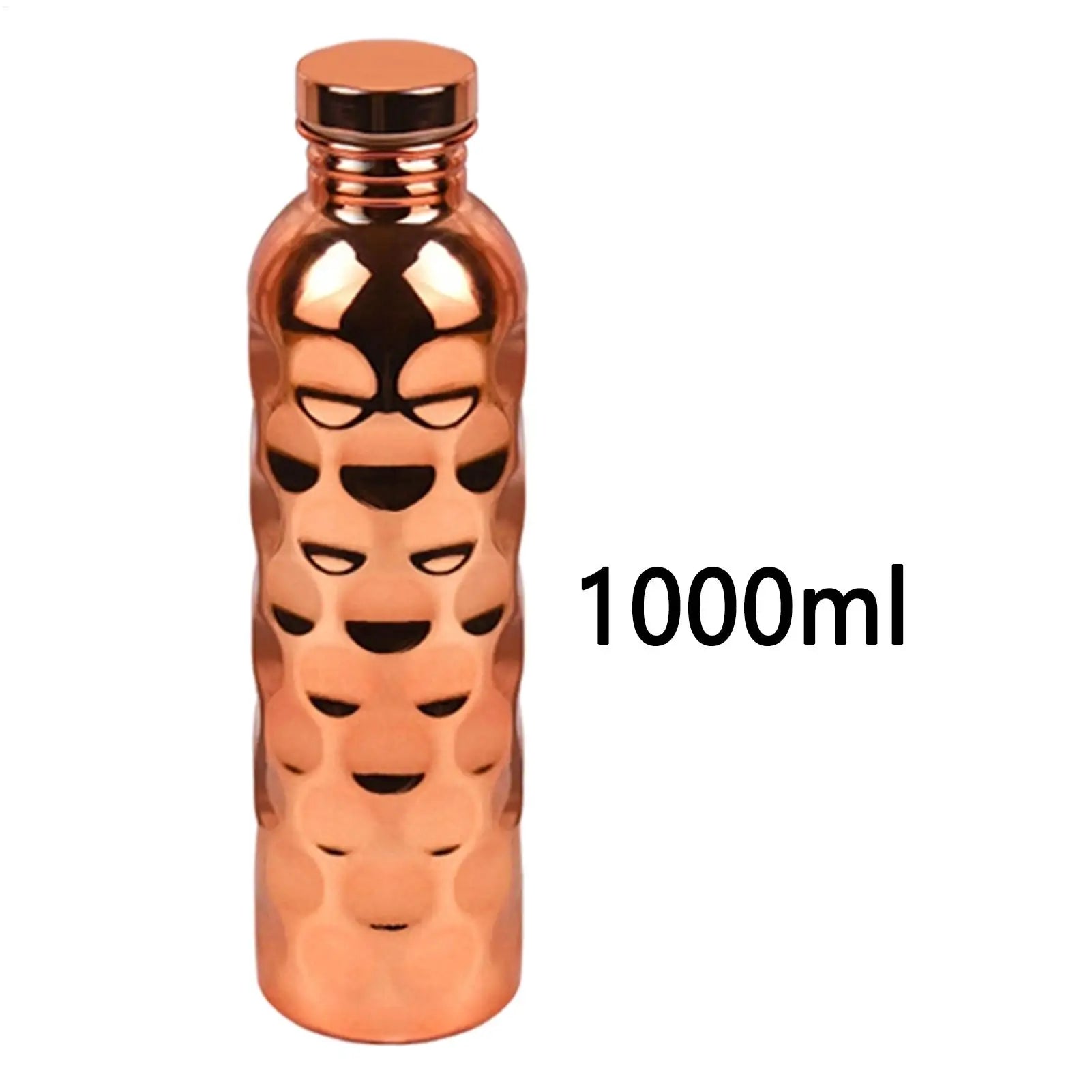 1000ml Copper Drinking Bottle Hammer Pattern Leakproof Sports Water Bottle Outdoor Cycling Gym Fitness Travel Drinking Cup Oasis Select