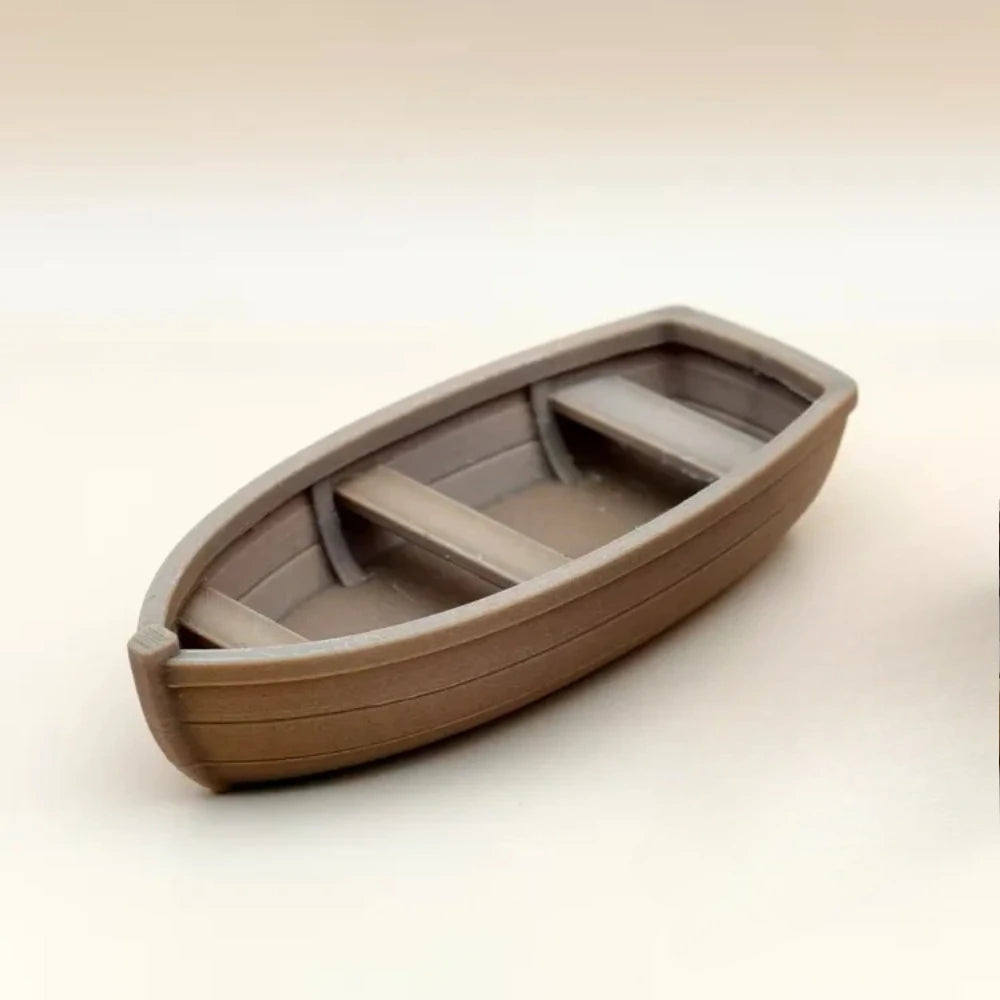 Floating Miniature Boat Micro Landscape Ornament Fish Tank Landscaping Special Home Living Room Desktop Mini Boat Ornament Decor Oasis Select Brown 7.7cm