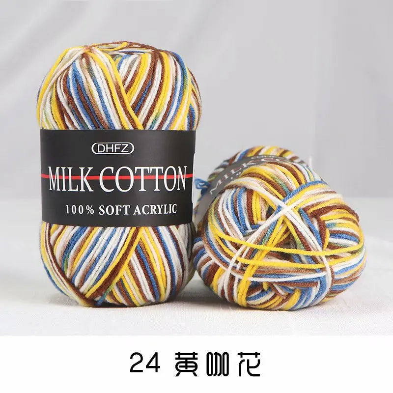 DIY Three Strands Graded Section Dyed Wool Medium Fine Cotton Thread