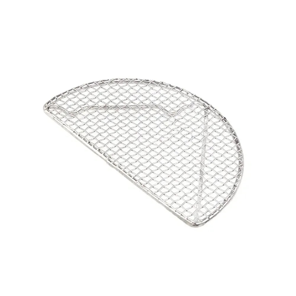 Household Stainless Steel Tempura Frying Net Semi -circular/Round Japanese Style Barbecue Net Durable Drying Net Fried Food Oasis Select small semicircular