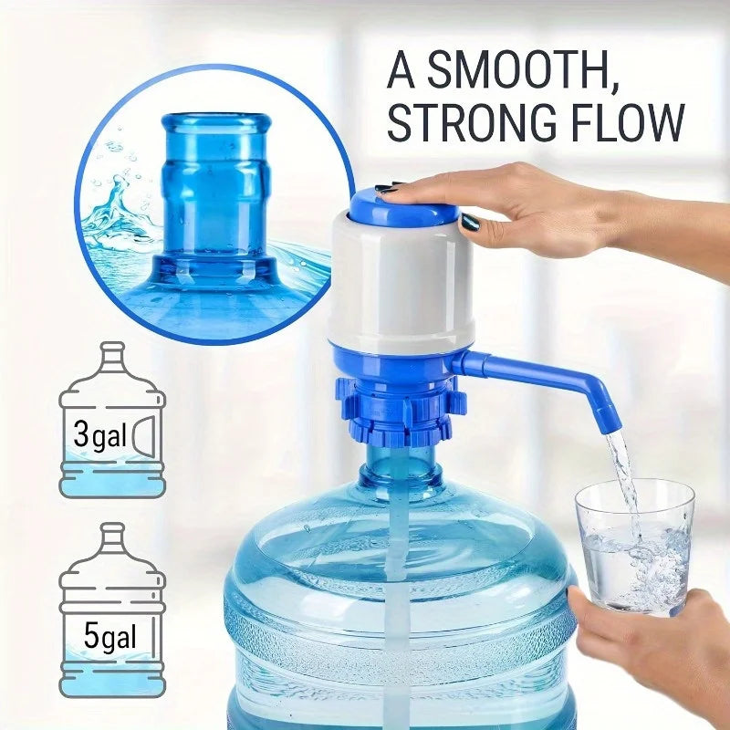 Water Bottles Pump Manual Hand Pressure Drinking Fountain Pressure Pump Water Press Pump with An Extra Short Tube Food Grade Oasis Select