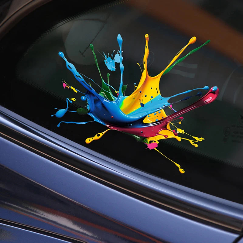 Car Interior Stickers With Dopamine Coloured Fluid Paint Vinyl For Reflective Car Fuel Tank Window Decal Stickers Oasis Select