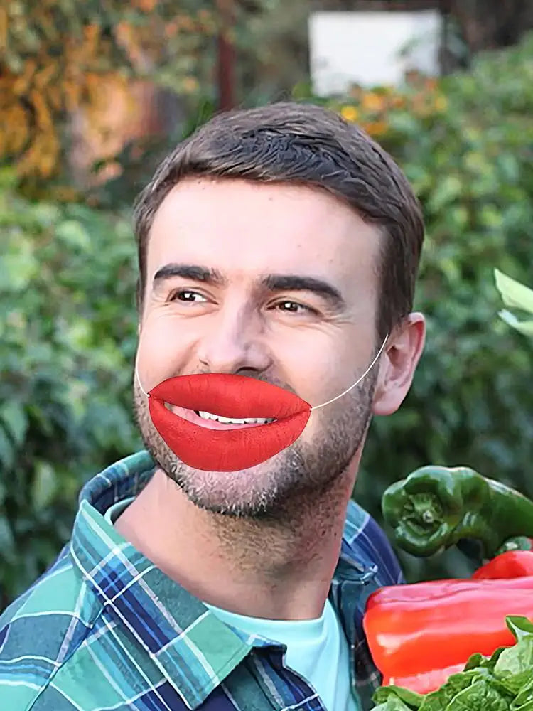 Big Red Lips Latex Mask – Halloween Prank & Party Photo Prop