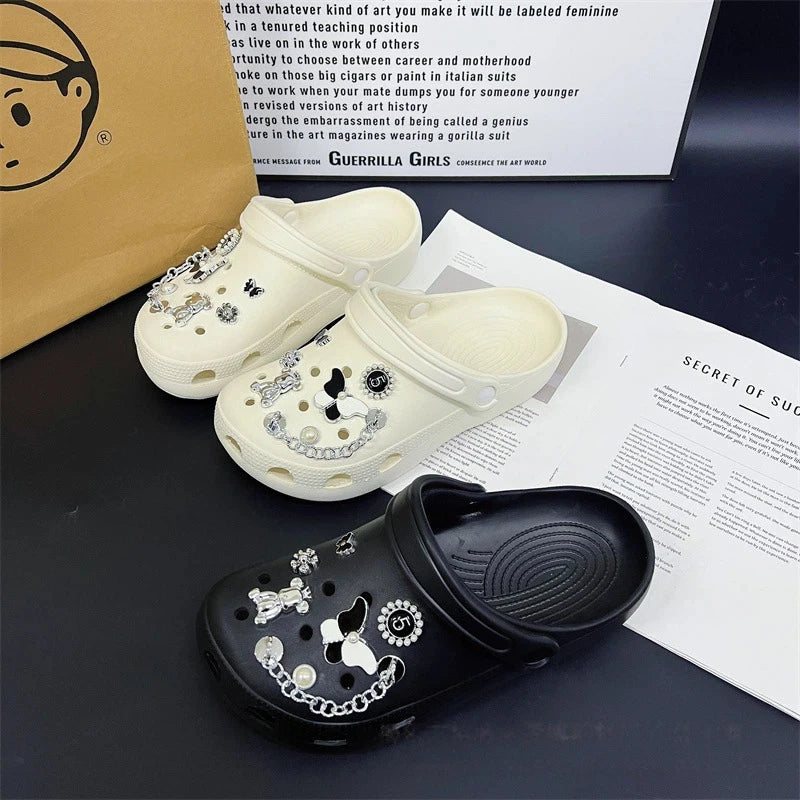 Fashionable shoe accessory set, decorative shoe chain buckle, removable, suitable for sandals and flip-flops. Oasis Select