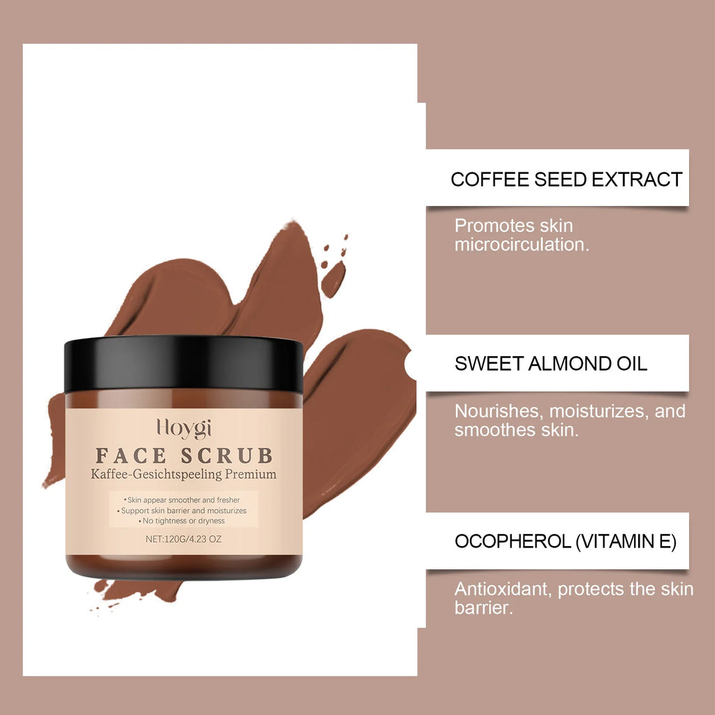 Hoygi Vanilla Coffee Face Scrub – Exfoliator & Oil Control Facial Scrub Oasis Select