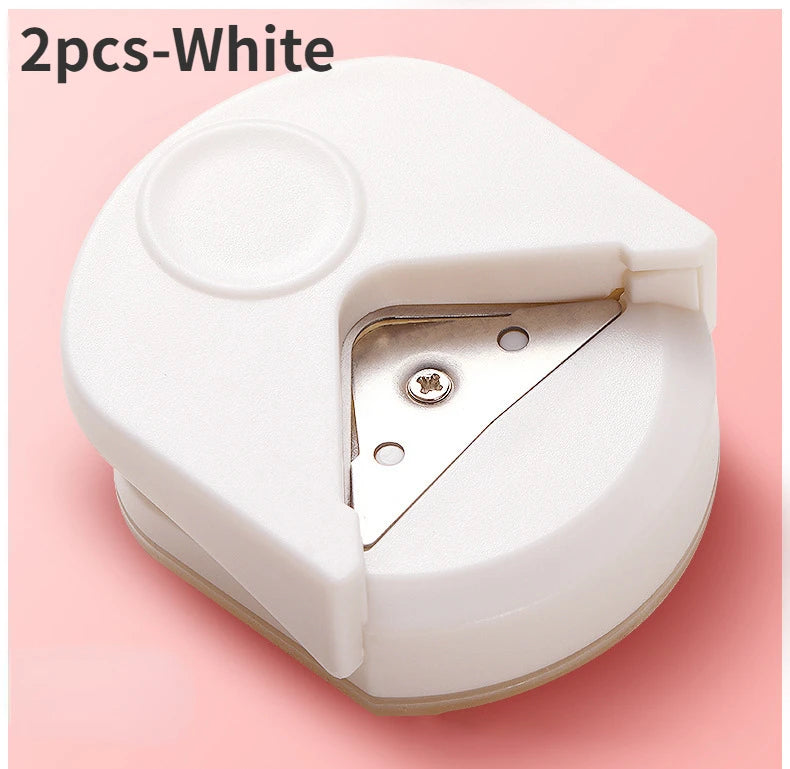 circle cutter button maker Corner round machine corner punching portable paper cutter card photo cutting Oasis Select 2pcs-White