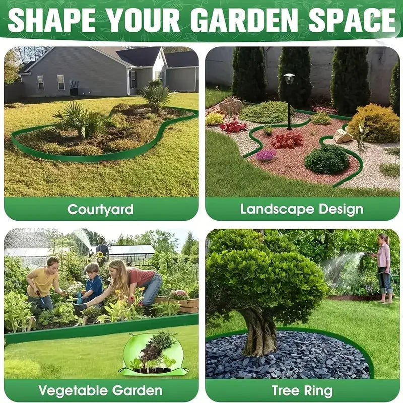 10M L Shaped Lawn Edging Heavy Duty Landscape Border for Grass Gravel Separation Pavement Edge Restraint DIY Garden Barrier Oasis Select