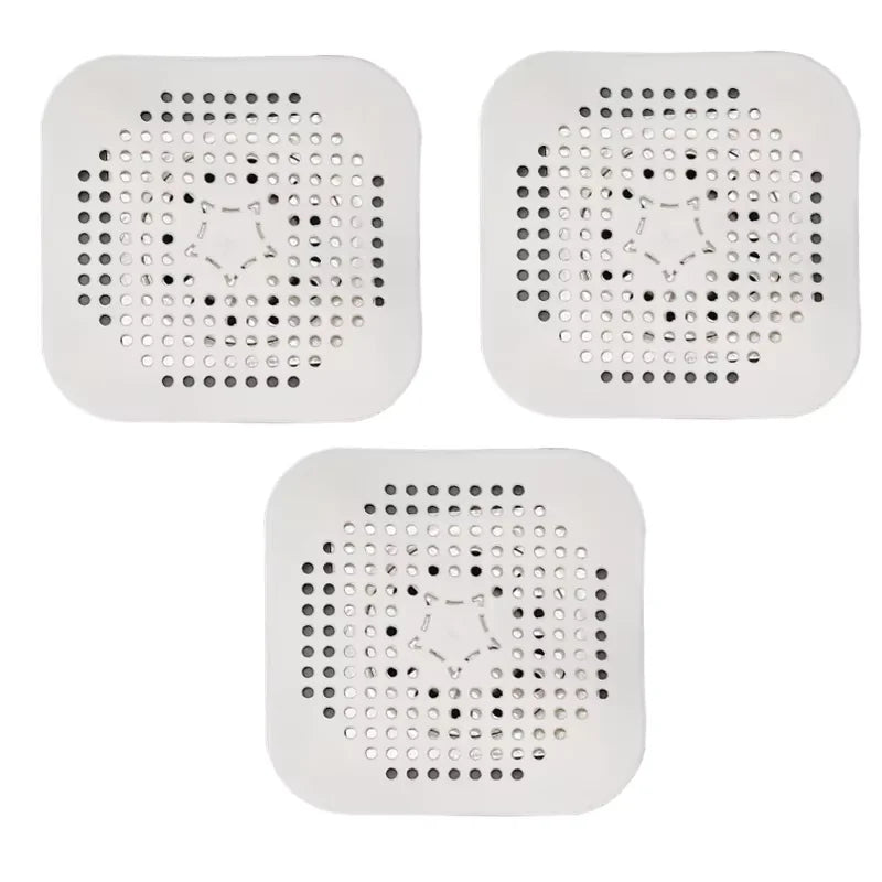 3PCS Drain Hair Catcher Filter Sink Anti-blocking Strainer Bathtub Shower Floor Silicone Stopper Cover Kitchen Bathroom Accessor Oasis Select white 3pcs