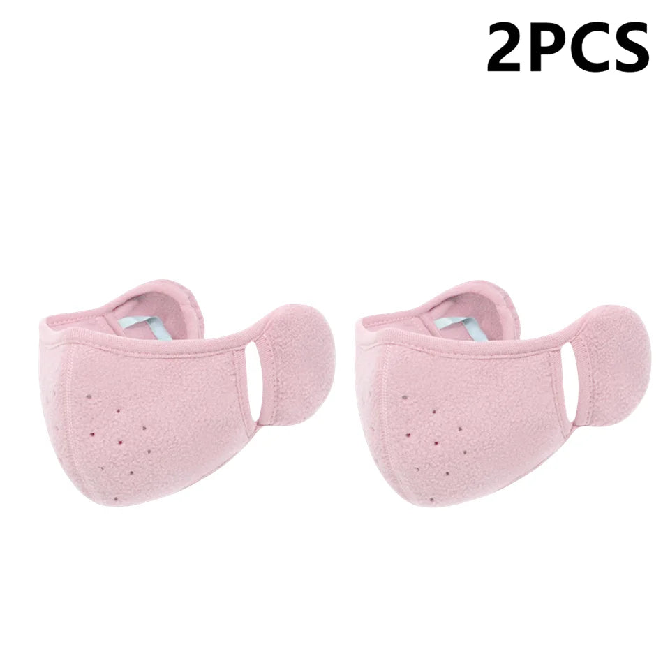2-Pack Winter Fleece Earmuffs & Windproof Face Cover Unisex