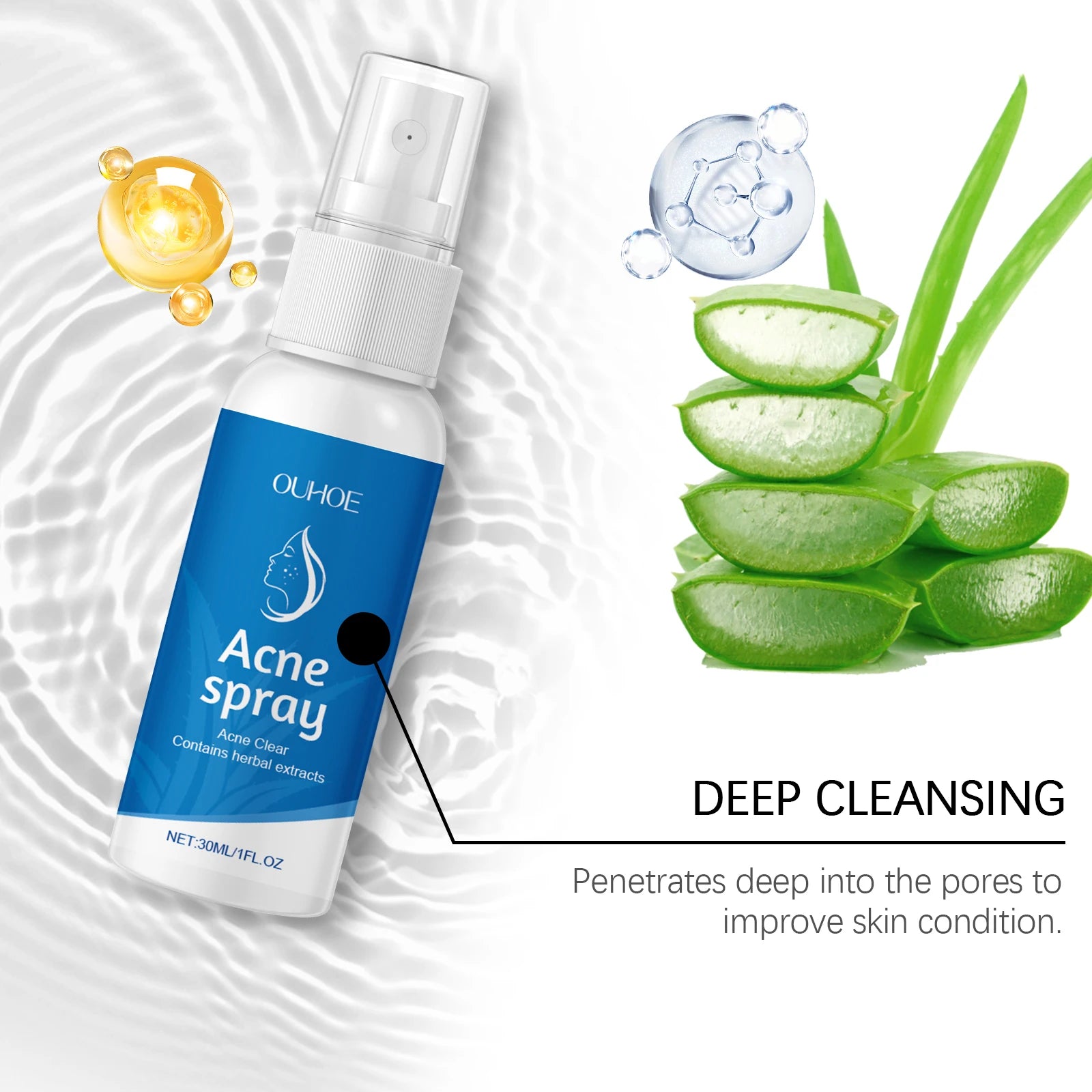 30ML Herbal Soothing Face Spray Deep Nourishing Relief Discomfort Reduce Reness Moisturizing Refreshing Face Acne Care Spray Oasis Select