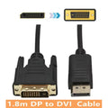 1.8m Displayport to DVI Adapter Cable DP to DVI Connection Converter HD 1080P Male to Male Adapter for HDTV PC Laptop Projector Oasis Select 1.8m