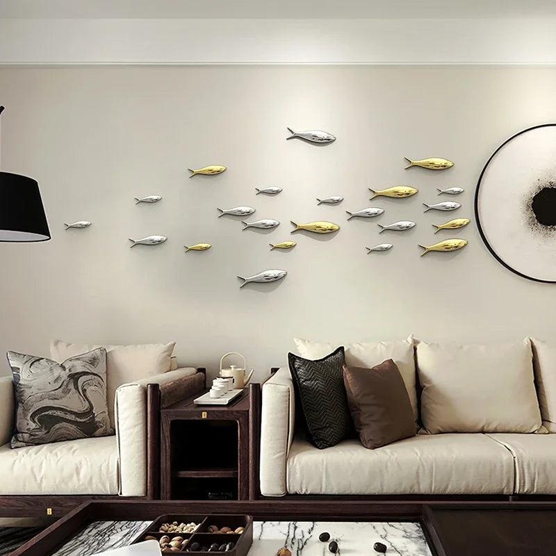 Living Room Wall Decoration TV Sofa Background Wall Pendant Decoration Relief Wall Decoration Fish Room Decor Oasis Select