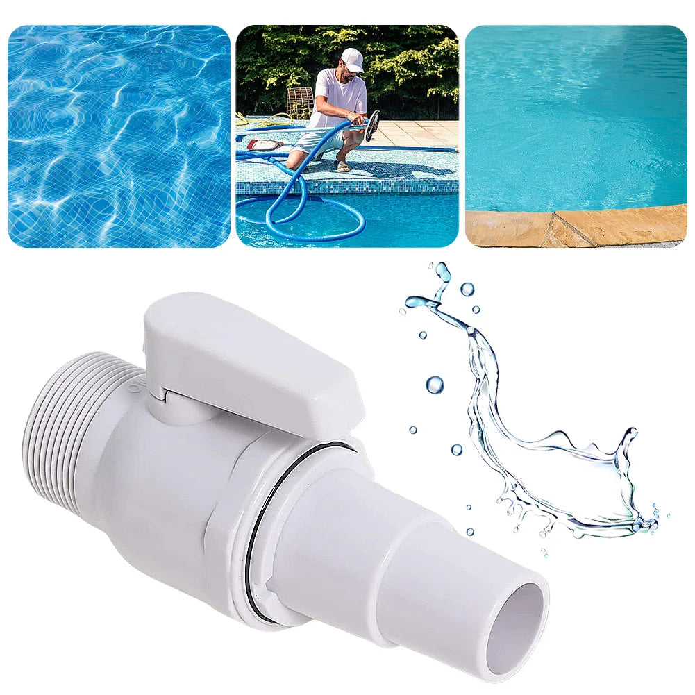 2-Way Pool Pump Valve Ball Valve 1.5 - 1.25in Pool Filter Stop Connector Maximum 50 PSI Pressure Rating for Above Ground Pool Oasis Select