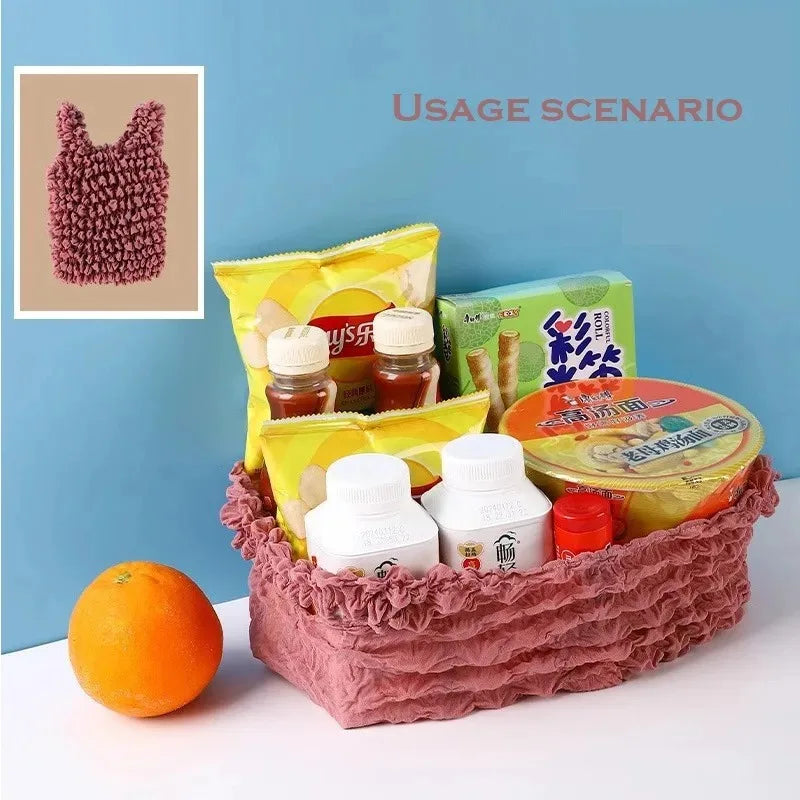 1pcs Mini Pleated Bubble Bag Elastic Stretch Design Foldable Portable Handbag Large Capacity Daily Storage Tote Oasis Select