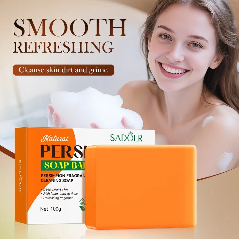 SADOER Persimmon Cleansing Soap 100g | Glycerin Deep Clean Bar Cleansing Soap Bar Oasis Select 100g