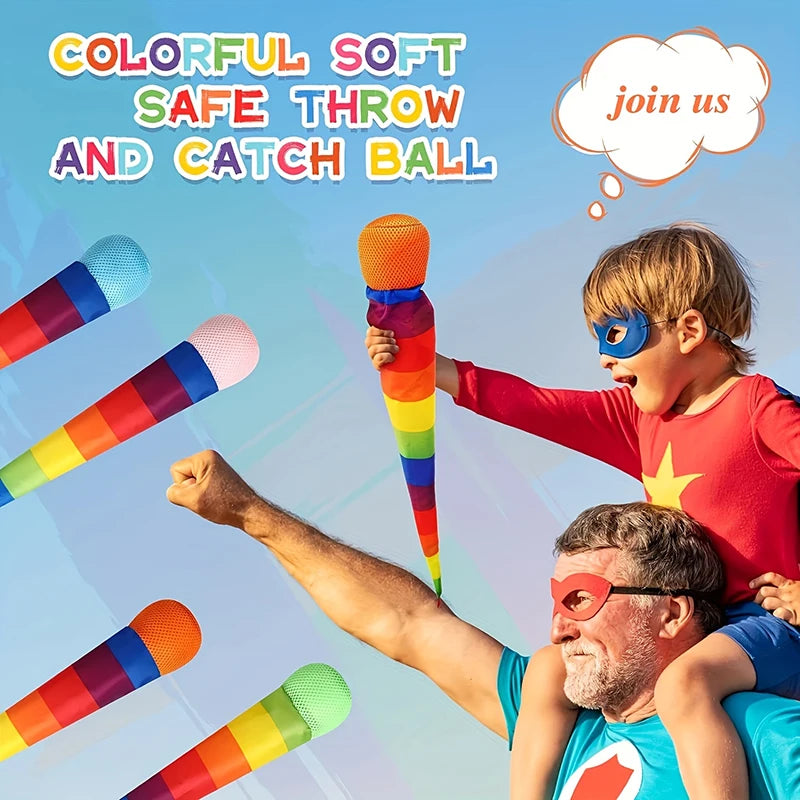 1-20PCS Rainbow Ball with Soft Tail Outdoor Indoor Throwing Catching Play Toy Sensory Integration Coordination Training Sports Oasis Select