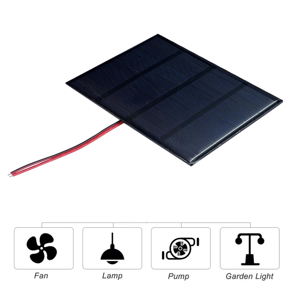 3W 12V Polycrystalline Solar Panel Charger with Cable – DIY Solar Charging Panel Oasis Select United States
