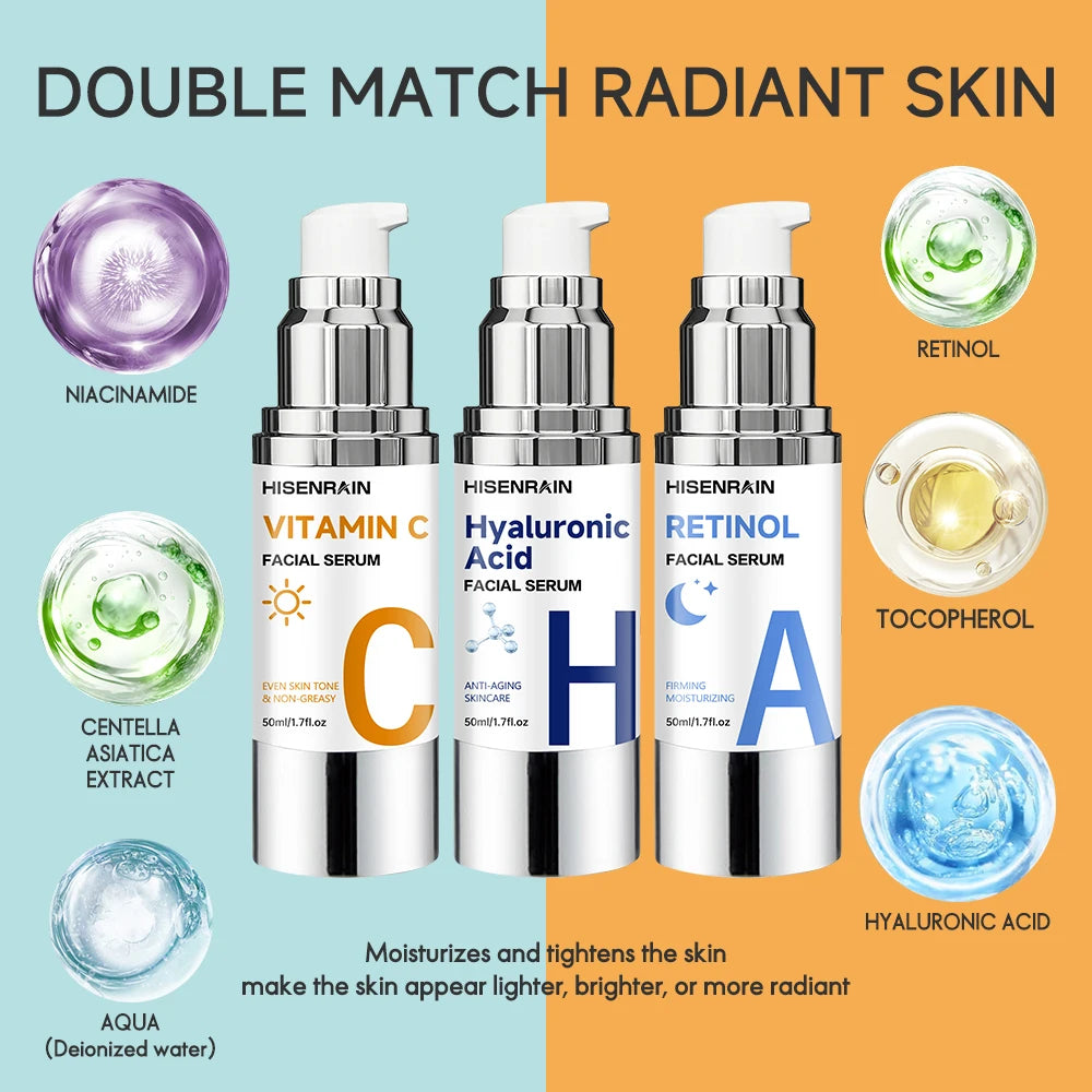 HISENRAIN 3-in-1 Face Serum | Hyaluronic Acid, Retinol & Vit C Face Serum Oasis Select