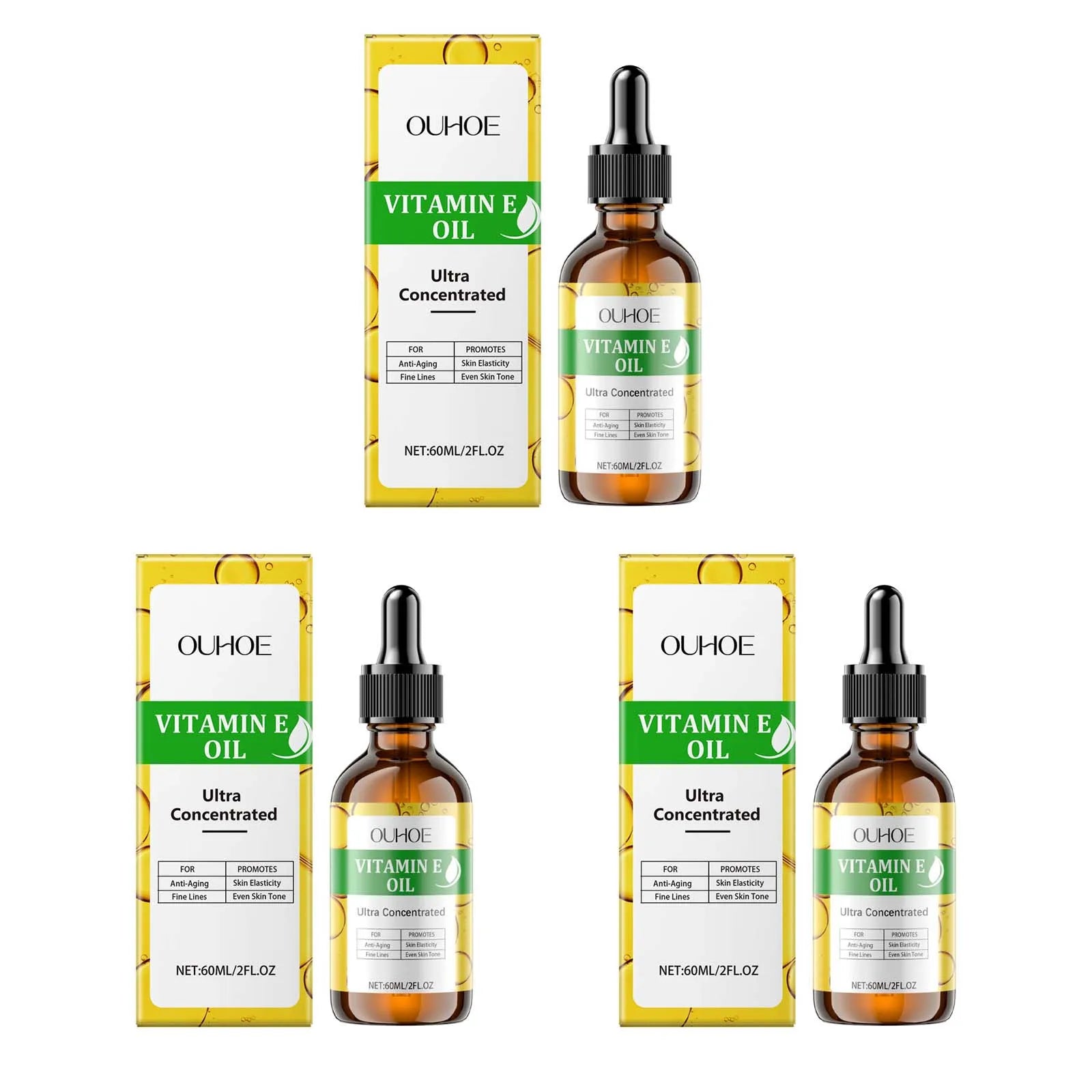 Vitamin E Essential Oil – Firming, Brightening & Anti-Aging 60ml Body & Face Oil Oasis Select 3Pcs 60ml