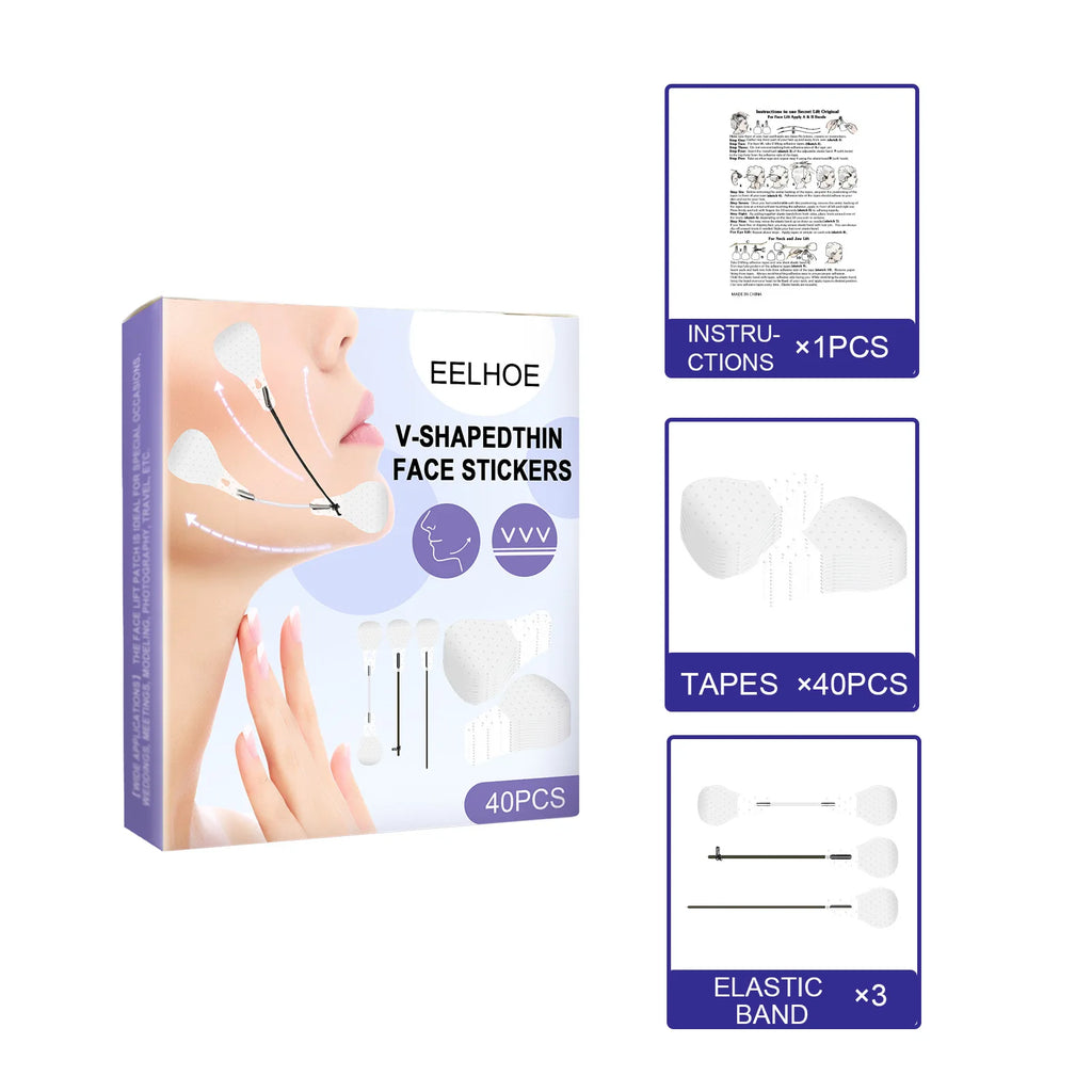 EELHOE Face Lifting Stickers – V-Shape Skin Tightening 40 PCS Face Lifting Stickers Oasis Select 40pcs Boxed