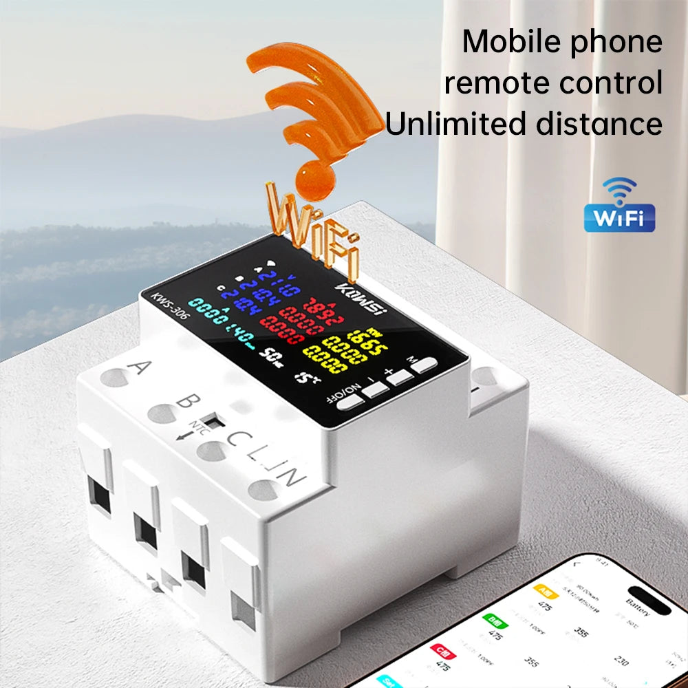 KWS-306 Digital Watt-Hour Meters Electricity Meter Smart Life Three-phase Four Wire Guide Rail Meter Energy Meter Power Meter AC Oasis Select