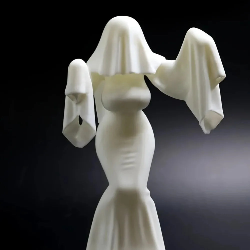 3D Printed Female Ghost Figurine Spooky Creative Ornament Unique Art Decor Personalized Home Space Decoration Craft Gift Oasis Select