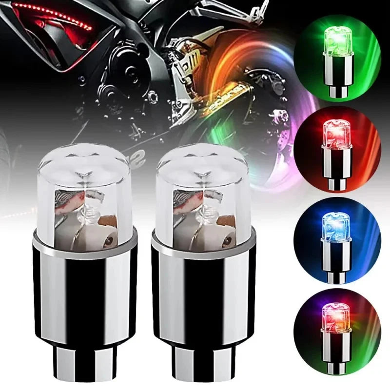 2/8/16Pcs Colorful Car Tire Valve Caps LED Car Motorcycle Cycling Wheel Lantern Spokes Hub Tyre Lamp Wheel Caps Oasis Select