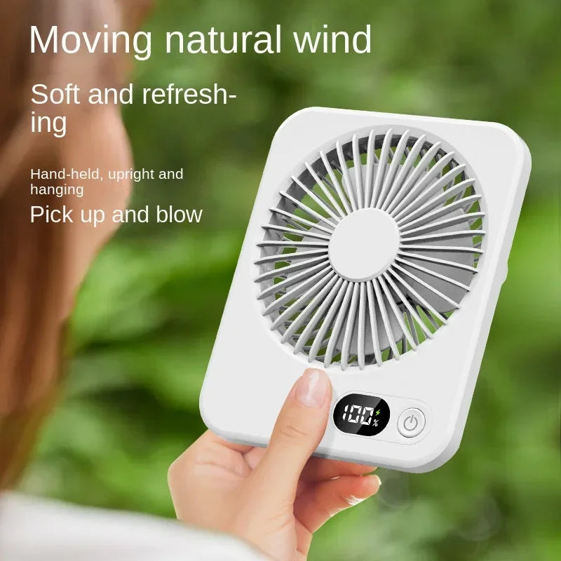 2025 New Small Fan Handy Charging Long Life Ultra-thin Desktop Fan Large Wind Super Quiet Folding Handheld Table Fan Oasis Select