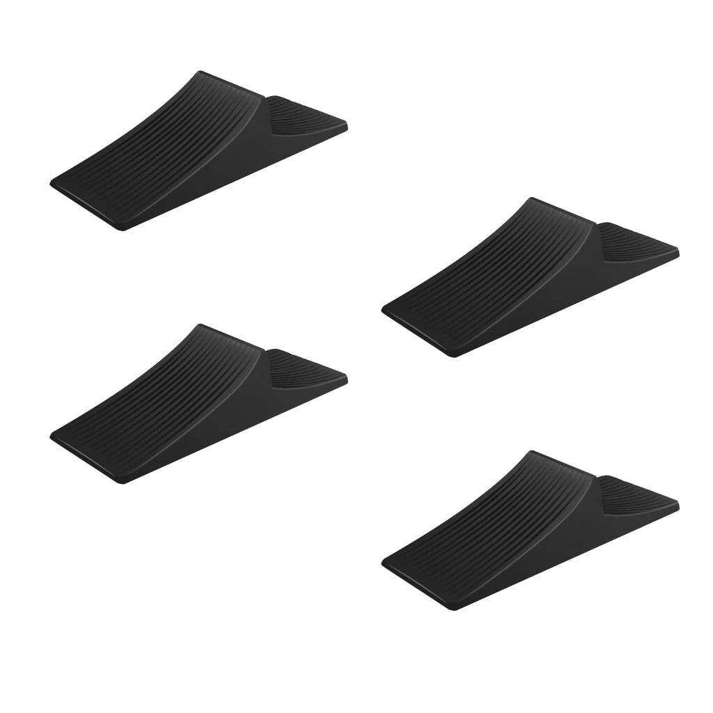 4/5/6 PCS Heavy Duty Rubber Door Stops Black Wedge Door Stoppers for Bottom of Door, Sturdy Non-Slip Floor Protectors, Stackable Oasis Select Black-4pcs