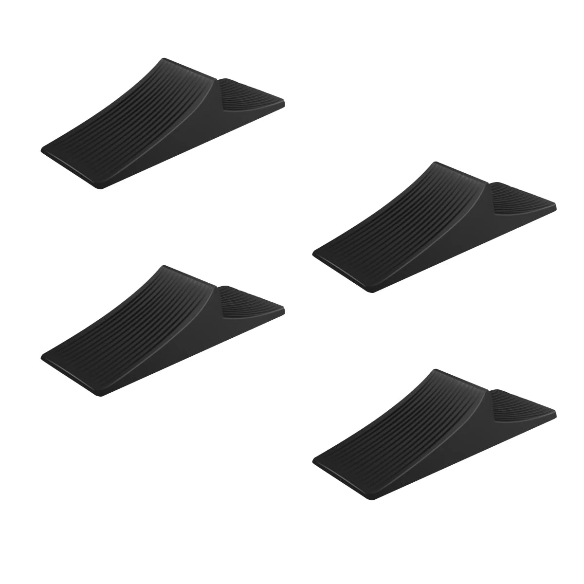 4/5/6 PCS Heavy Duty Rubber Door Stops Black Wedge Door Stoppers for Bottom of Door, Sturdy Non-Slip Floor Protectors, Stackable Oasis Select Black-4pcs