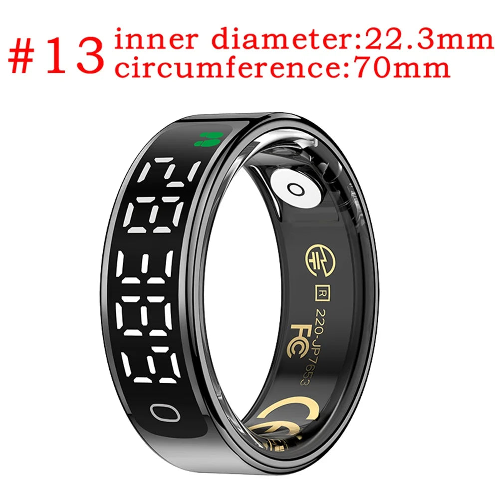2026 Smart Ring With Display Screen Touch Screen Heart Rate Sleep Gesture Control Remote Photo Capture Sports Blue Tooth Ring Oasis Select BK 13