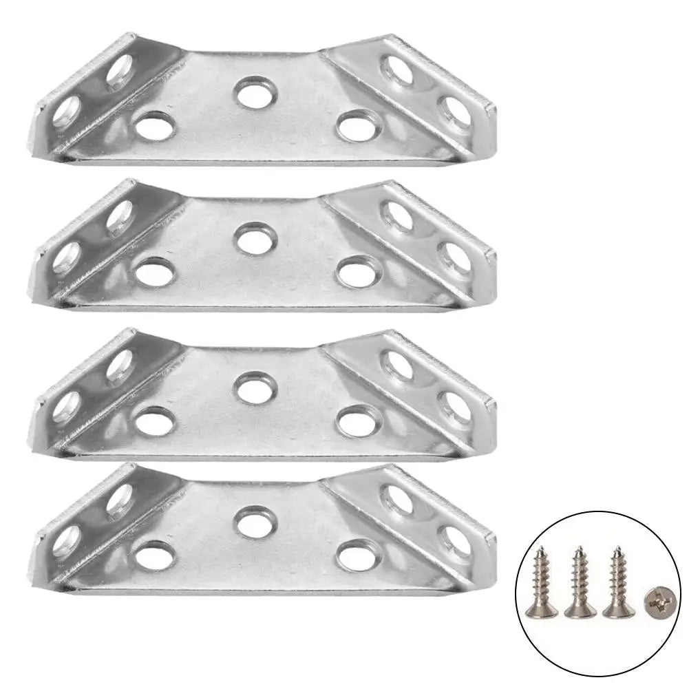 4/10/20pcs Stainless Steel Corner Brackets 90° Angle Three-sided Support Thickened Universal Furniture Fixed Bracket Connector Oasis Select 4pcs