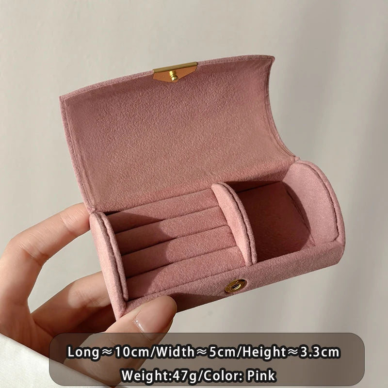 Exquisite portable jewelry storage box for Christmas, anti-oxidation luxury gift box for travel, business trips, and business Oasis Select Pink