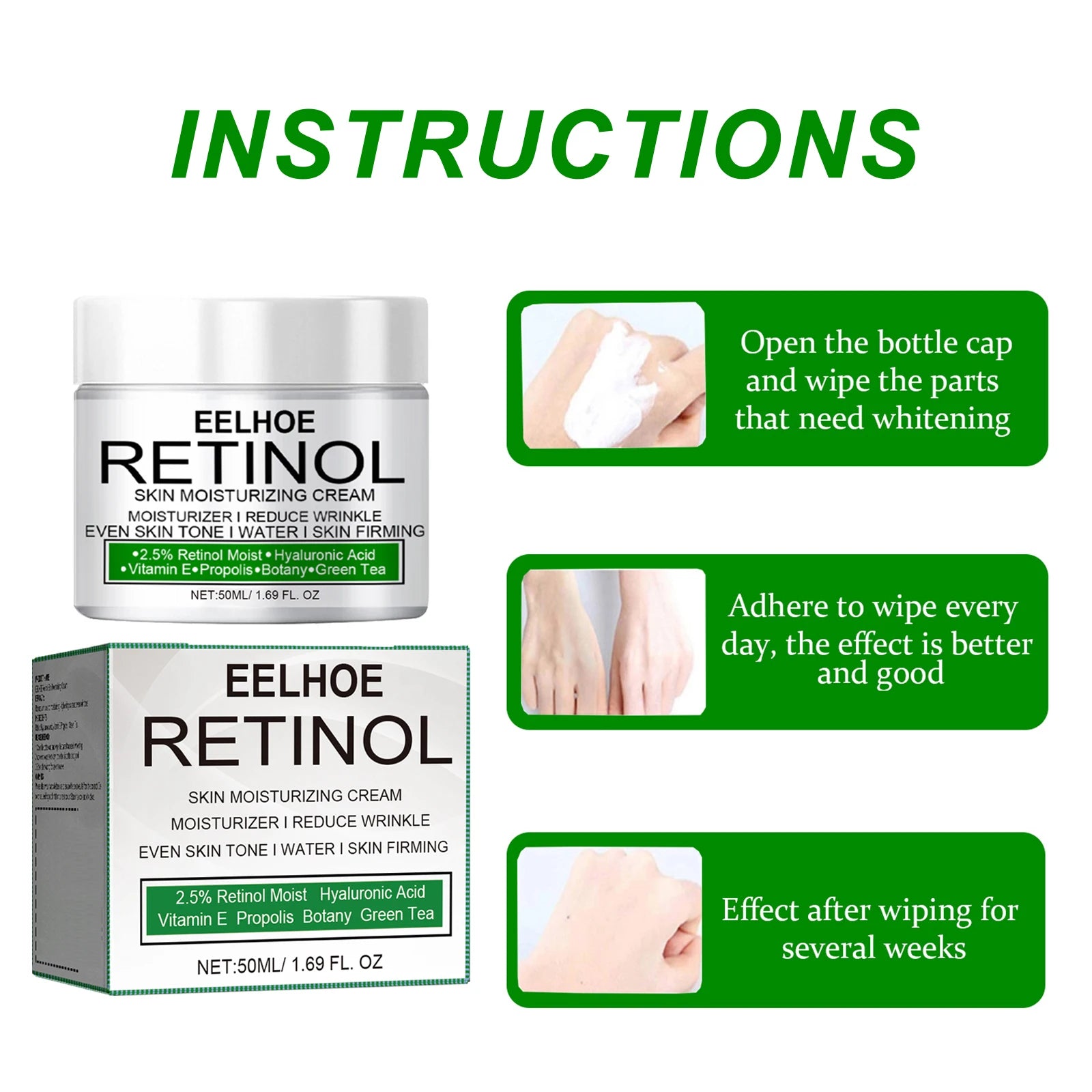 Retinol Whitening Cream for Dark Skin Knee Buttocks Underarm Butt Inner Brightening Private Part Remove Melanin Bleaching Cream Oasis Select