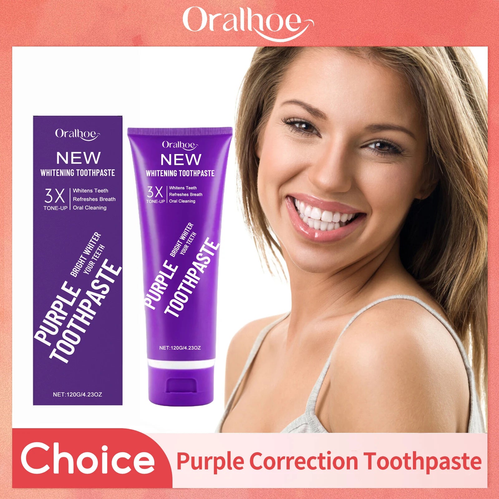 Purple Corrector Toothpaste Remove Tartar Plaque Reduce Yellowing