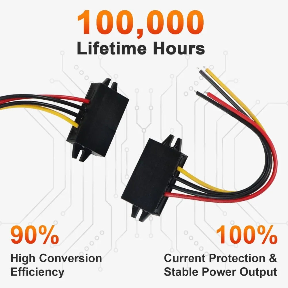 DC/DC 12V To 5V 5A Step Down Converter Module Direct Current Reduced Voltage Regulator Car Power For GPS Trackers USB Chargers Oasis Select
