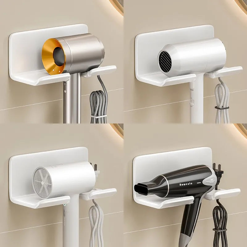 Hair Dryer Holder Wall Mounted Dryer Cradle Straightener Stand Hairdryer Organizer Toilet Blower Holder Shelf Bathroom Shelves Oasis Select
