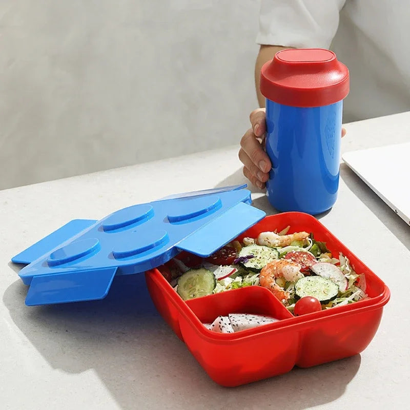 Lunch Box DIY Building Block Portable Modular for Children Student Outdoor Picnic Bento Food Storage Container Fruit Salad Box Oasis Select