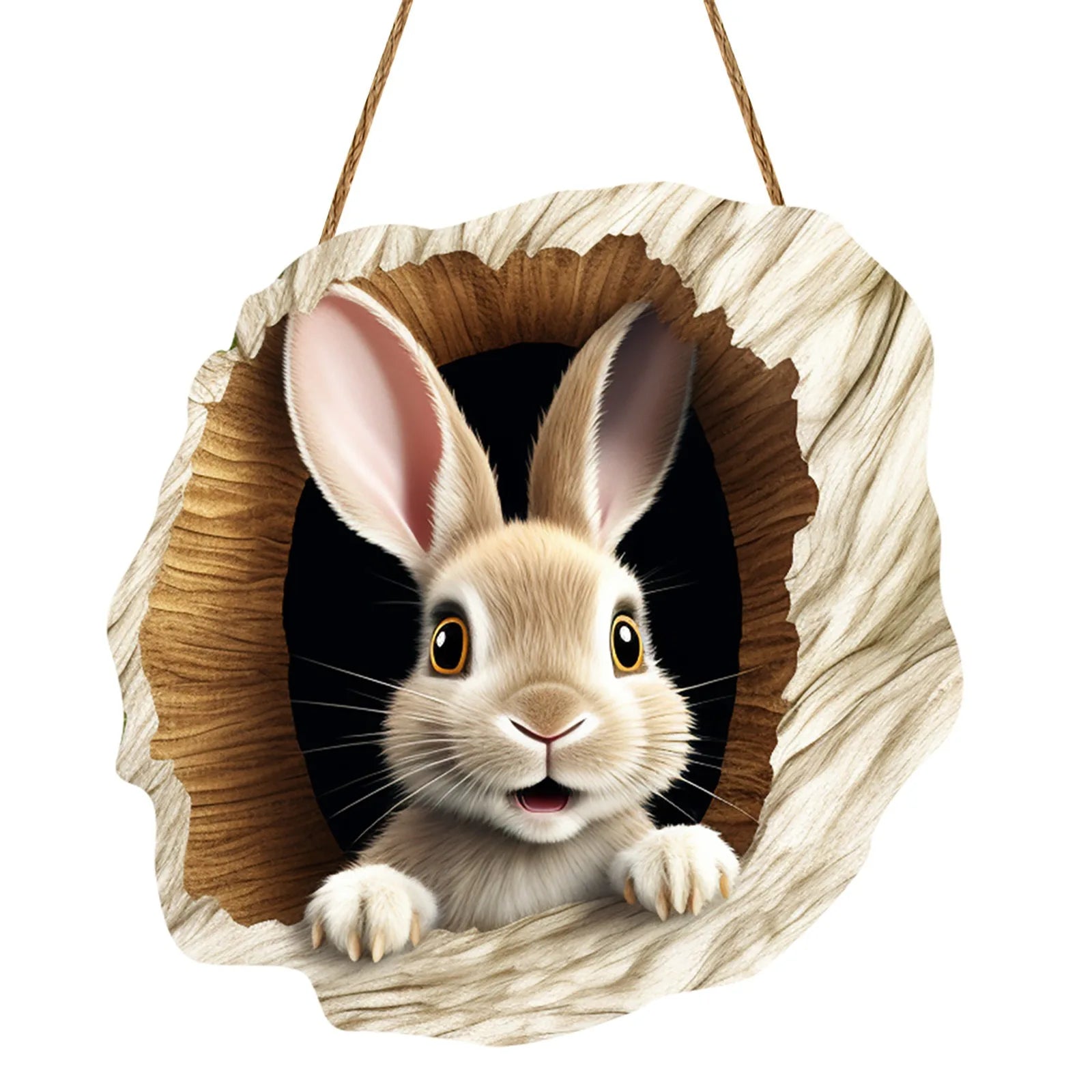 Rustic Wooden Easter Bunny Door Sign – Welcome Plaque Hanging Holiday Door Decor Oasis Select Rabbit 5 spain