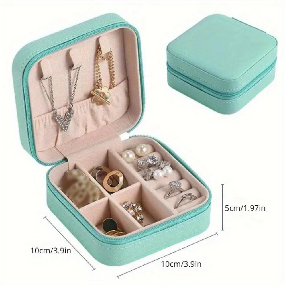 Mini Jewellery Box, Jewellery Organiser for Travel, Portable Jewellery Organiser, Storage Container for Earrings Necklaces Oasis Select