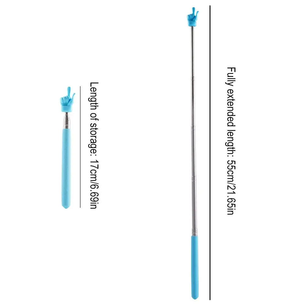 Retractable Teacher Pointer Finger Design StainlessSteel Telescopic School Teaching Pointer Stick Teacher Supplies for Classroom Oasis Select