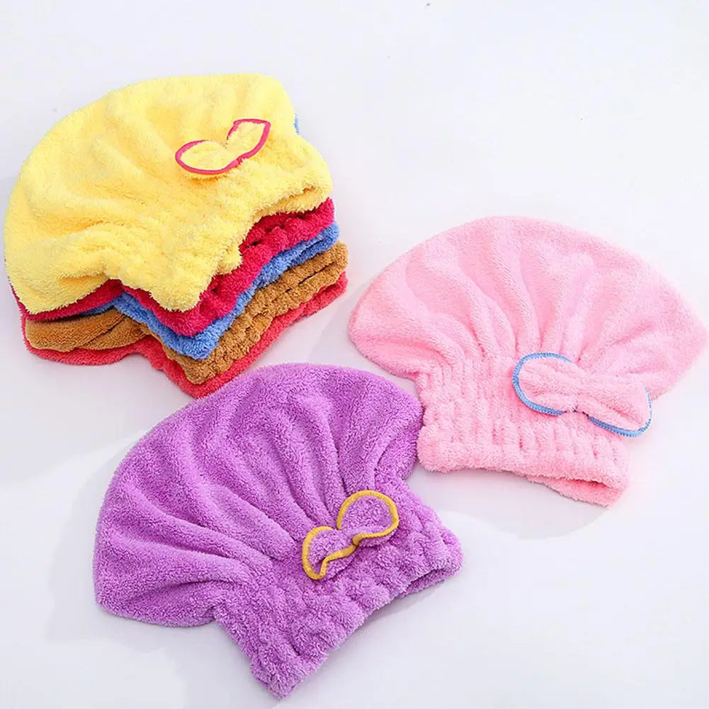 Quick Dry Hair Wrap Towel Thick Microfiber Drying Cap Bowknot Designer Shower Hat Super Absorbent Hair Bonnet For Long Thick Hai Oasis Select