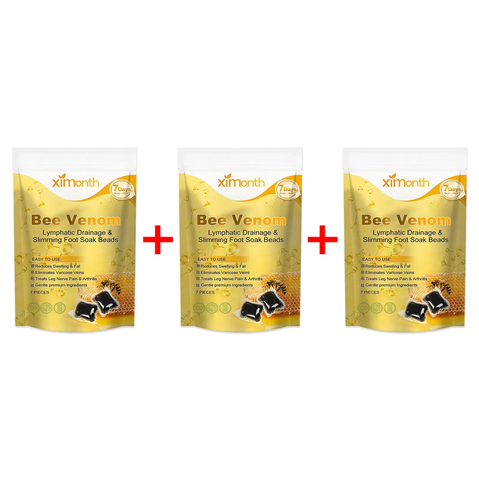 Bee Venom Foot Bath Beads Weight Loss Deeply Cleansing Improve Sleep Relieve Fatigue Remove Odor Feet Detox Soak Beads 7pcs Oasis Select 7pcs in Bag X 3PCS