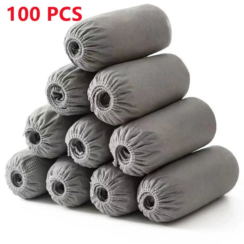 Disposable Boot Shoe Covers 100 Count Foot Booties Shoe Coverings Non Slip Shoe & Boot Covers for Indoor Outdoor Home Workplace Oasis Select Gray 100Pack
