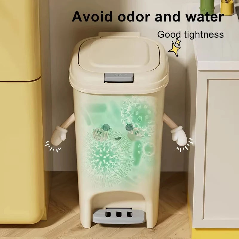 UFORU Creative trash can household advanced sense large capacity kitchen living room press pedal double open trash can Oasis Select