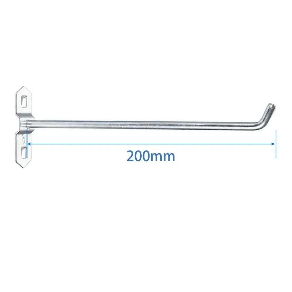Wall Mount Square Hole Hook Durable Storage Rack 25/50/75/100/150/200mm Oblique Hanger Hole Board Hook Pegboard Hook Oasis Select 200mm