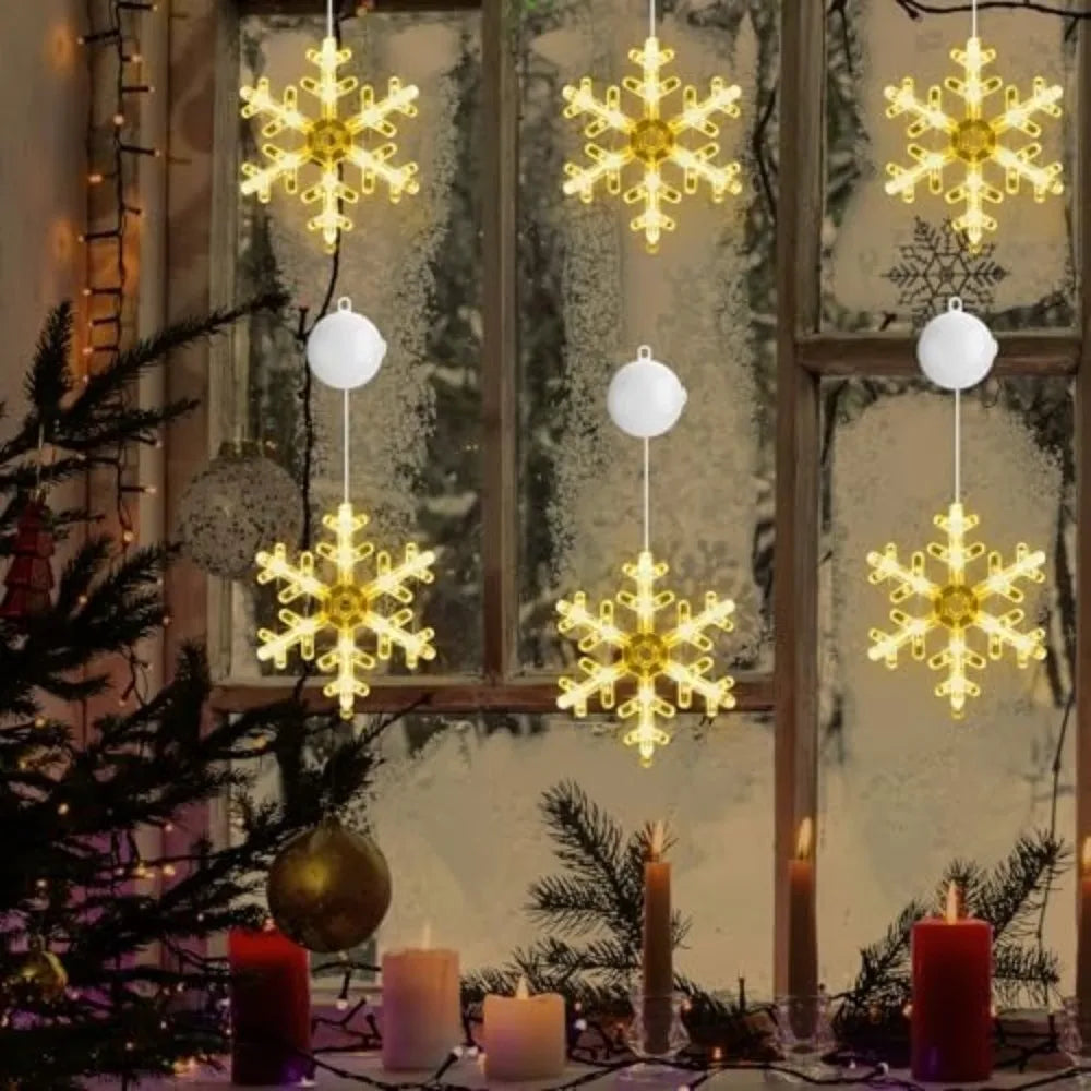 Christmas LED Snowflake Window Light | Suction Cup Xmas Decor
